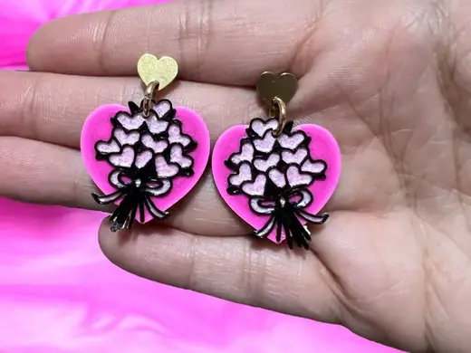 Pendientes ramo corazón