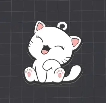 cute cat - keychain / necklace charm