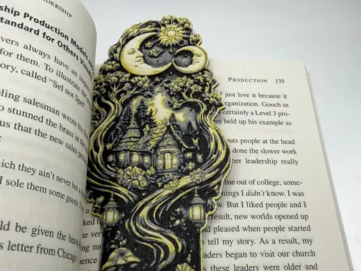 Moonlit Cottage Hueforge Bookmark