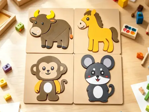Montessori 4-in-1 Animal 3D Puzzle(10th upload)