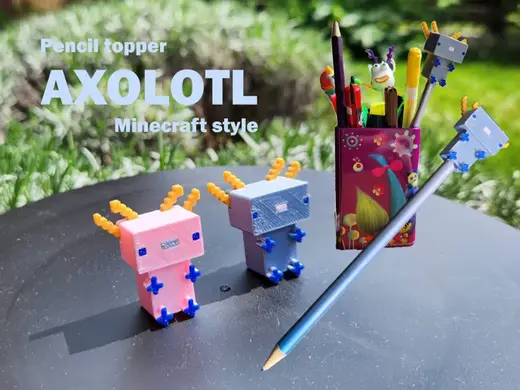 Axolotl pencil topper