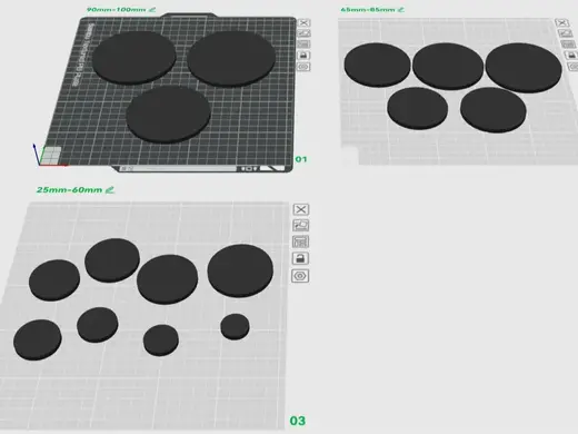 5mm discs ranging in size from 25mm to 100mm