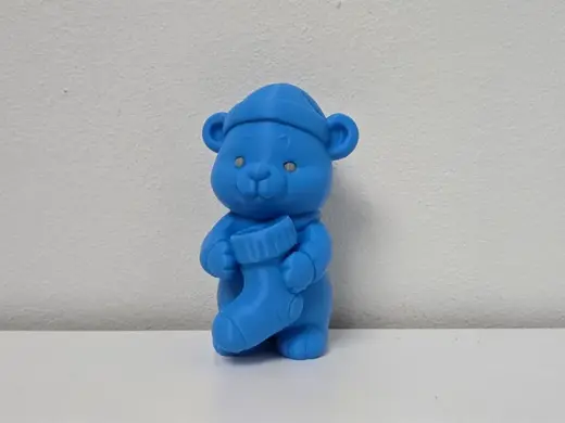 Teddy Bear with Christmas Stocking Figurine
