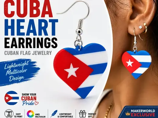 Cuba Heart Earrings – Cuban Flag Jewelry