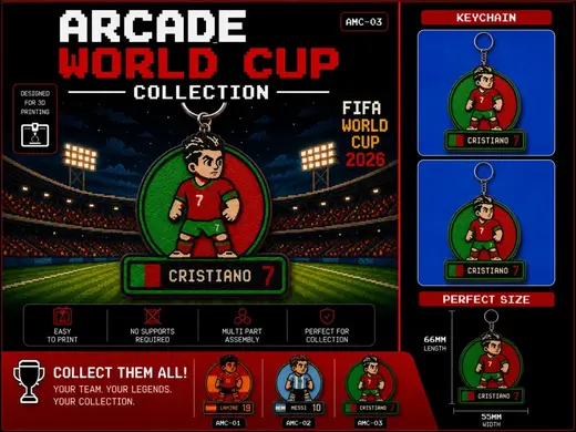 Cristiano Ronaldo Keychain Arcade World Cup