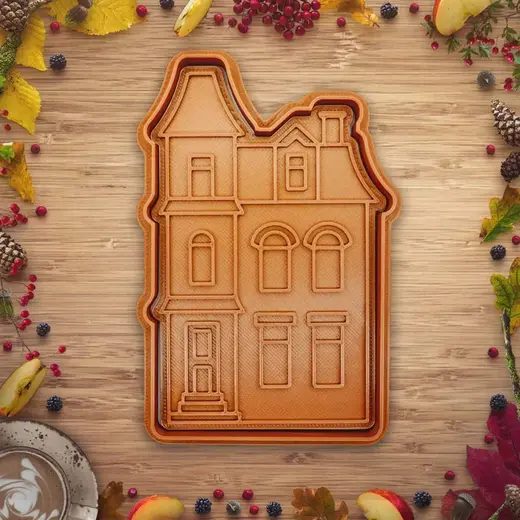 Christmas house cookie cutter / stamp 03