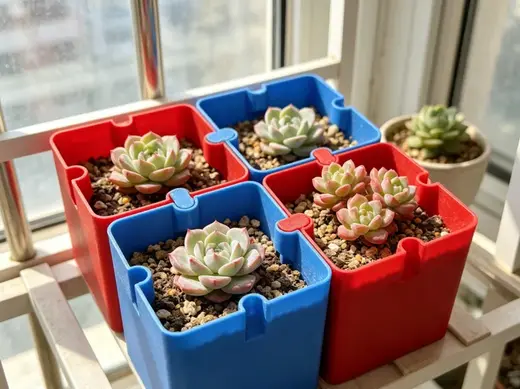 模块化拼接多肉花盆|卡扣式 3D 打印种植盆