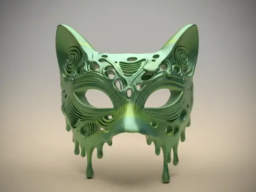 Drippy Kitty Mask / Wall Art