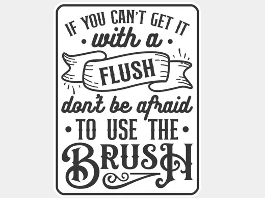 Funny Bathroom Sign - If not flush use a brush