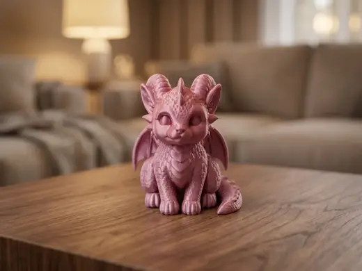 Baby Dragon Cat Figurine - Cute Fantasy Decor