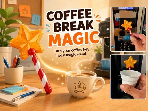 Coffee Key Fob Magic Wand (RFID)