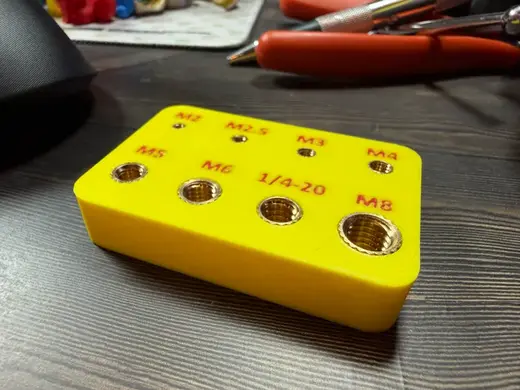 Threaded Heat Insert Tester M2-M8 plus 1/4-20