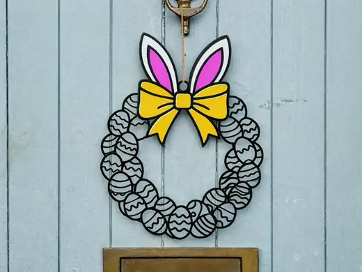 Easter Bunny Egg Wreath – 3D Print Door Decoration