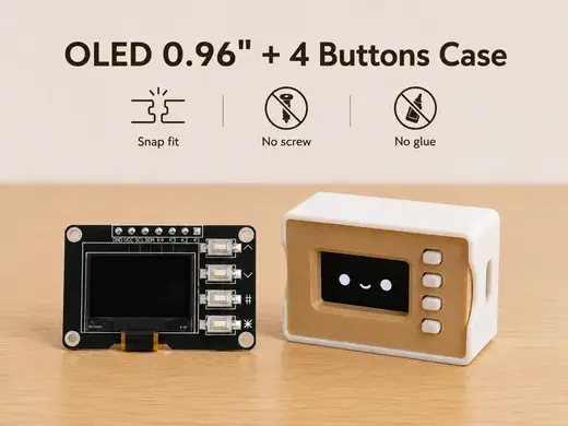 OLED 0.96" + 4 Buttons & ESP32 S3 Super Mini Case