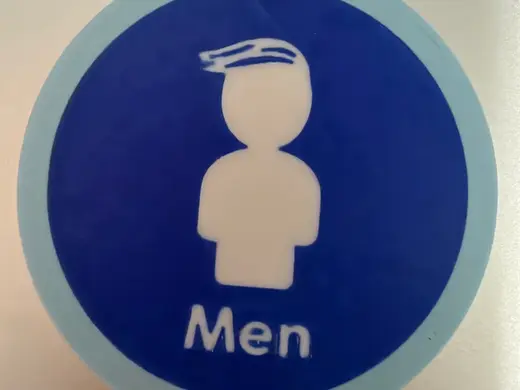 Hanawa-kun Men's bathroom sign