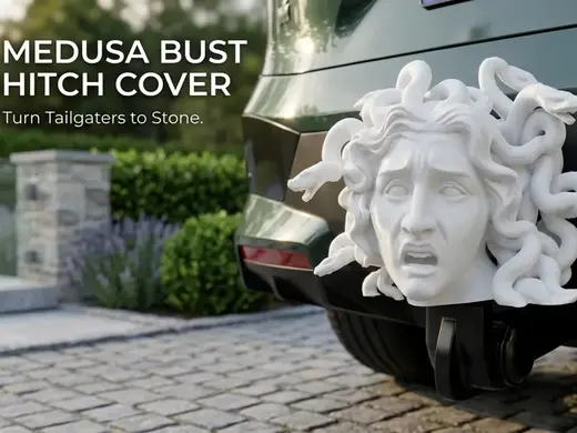 Medusa Bust Trailer Hitch Cover