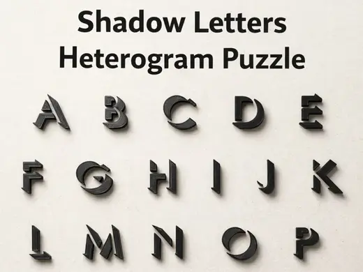 Shadow Letters Heterogram Puzzle - Brain Teaser