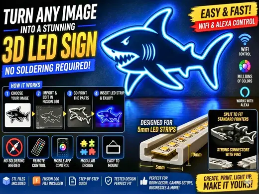 Turn Any Image into a 3D LED Sign (No Soldering)