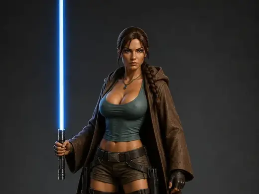 Lara Croft als Jedi