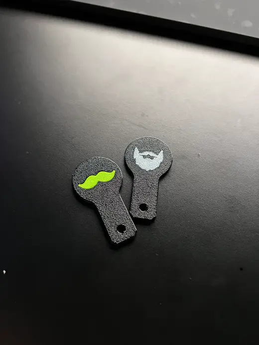Shopping Cart Coin Moustache Double sided logo