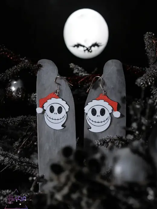 Santa Jack Skellington Christmas earrings