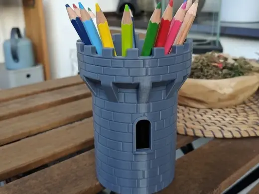 Castle Tower Pencil Holder Medieval Desk Organizer