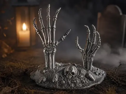 Skeleton Hands Rising from the Grave