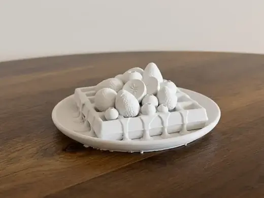 Waffle with Fruit - Decorative Food Model