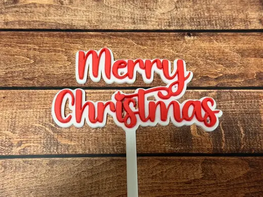 Merry Christmas Cake Topper