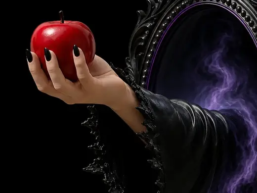 Maleficent Inspired Hand Holding Apple