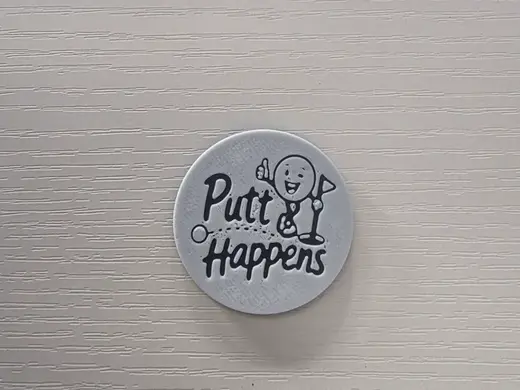 Putt happens golf ball marker