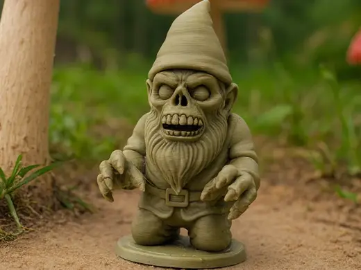Zombie-Gartenzwerg aus der Finsternis