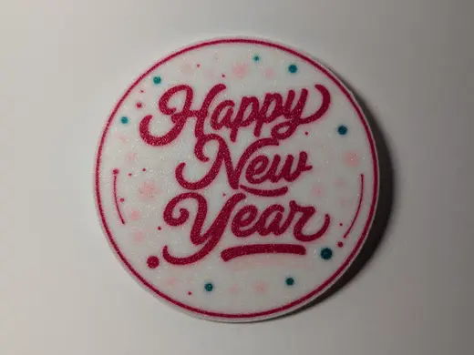 New Year's cup coaster
