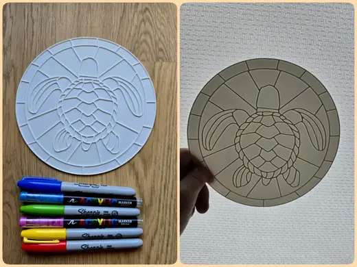 Turtle Stained Glass Diy Color No Ams Geometric