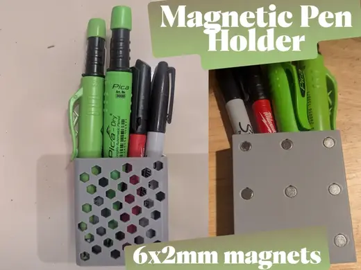 Magnetic Pen Holder for Whiteboard 6x2mm magnets