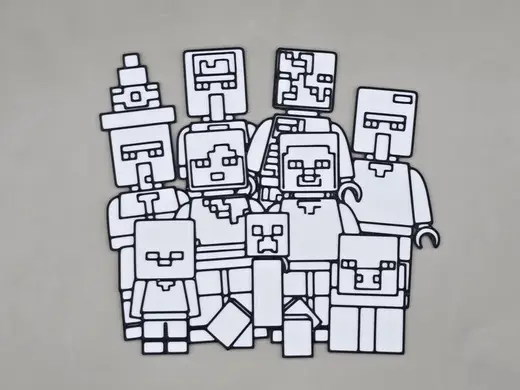 Minecraft Friends Coloring Craft DIY