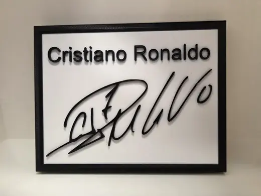 Cristiano Ronaldo Signature Display Plate 3D Wall