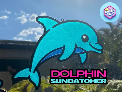 Cute Leadlight Dolphin Suncatcher Window Hanging