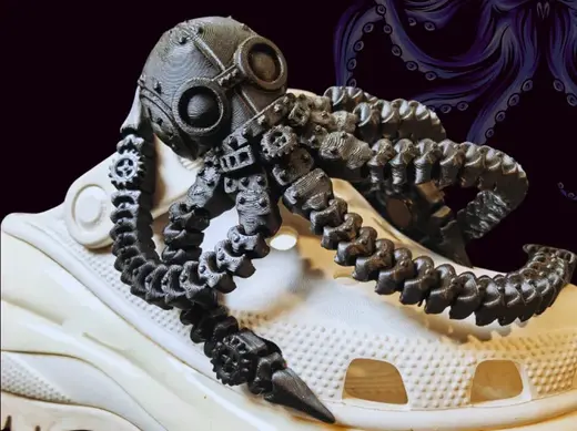 时尚个性赛博朋克机械章鱼鞋花CROCS