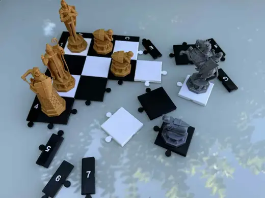 Folding chessboard puzzle