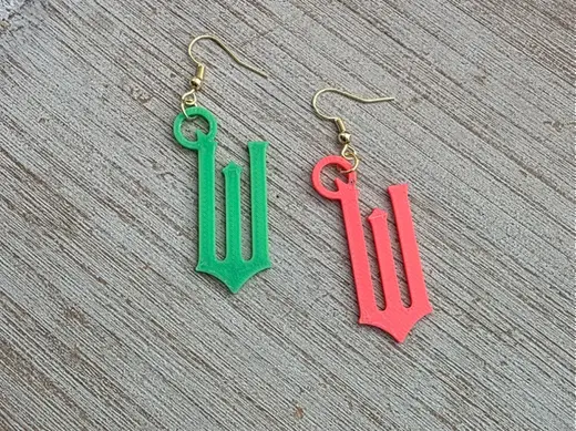 Wicked W Earring Set Green and Pink