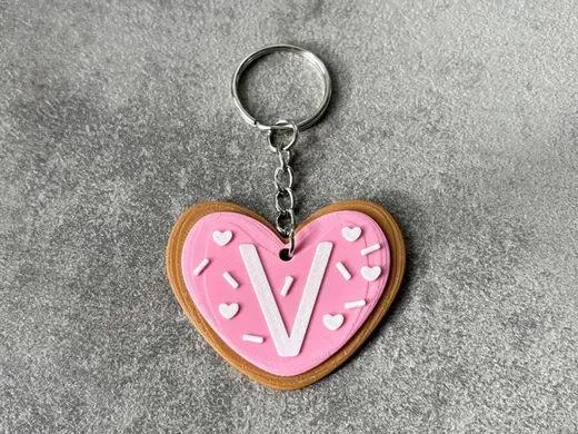Valentine Heart Pop Tart Keychain – Custom Initial