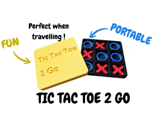 Tic Tac Toe 2 Go – Portable 3D Printed Travel Game