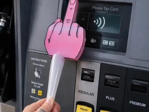 Tap to pay middle finger wand