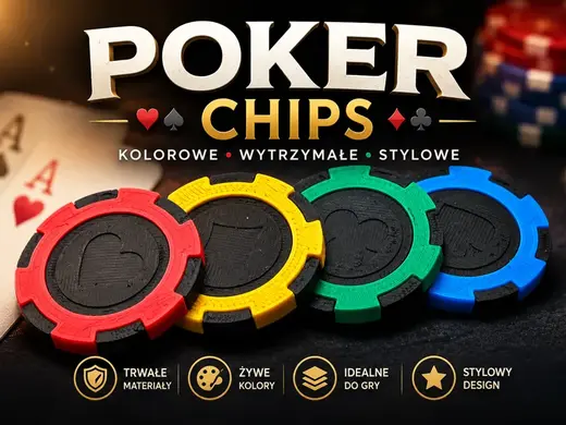 Poker chip (2-piece, for non-multicolor printers,)