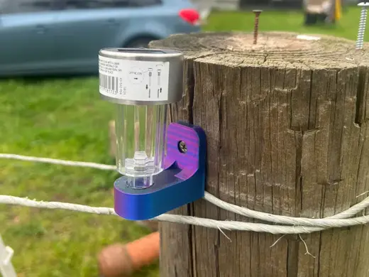 Solar light insert for fence post or wall
