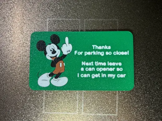 Funny Parking Card with Mickey