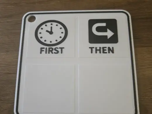 First and Then board for special ed/ASN