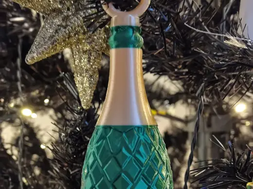 Champagne Bottle Christmas Tree Ornament