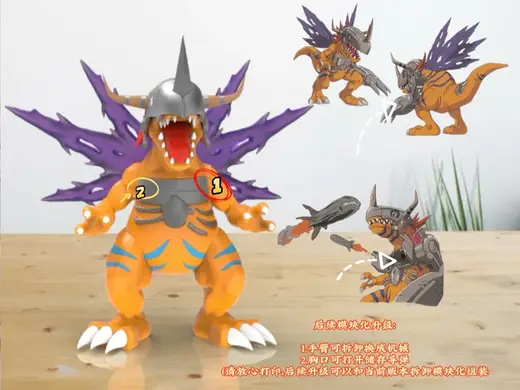 数码宝贝—机械暴龙兽(分色组装v1.0尝鲜版本)Mugendramon Digimon